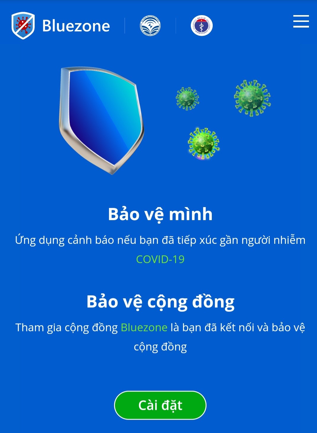 Hướng dẫn cài đặt ứng dụng Bluezone - Ứng dụng cảnh báo nếu bạn đã tiếp xúc gần với người nghi nhiễm Covid- 19