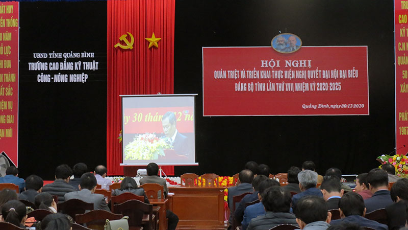 Hội nghị học tập, quán triệt, tuyên truyền và triển khai thực hiện Nghị quyết Đại hội đại biểu Đảng bộ tỉnh lần thứ XVII, nhiệm kỳ 2020 - 2025