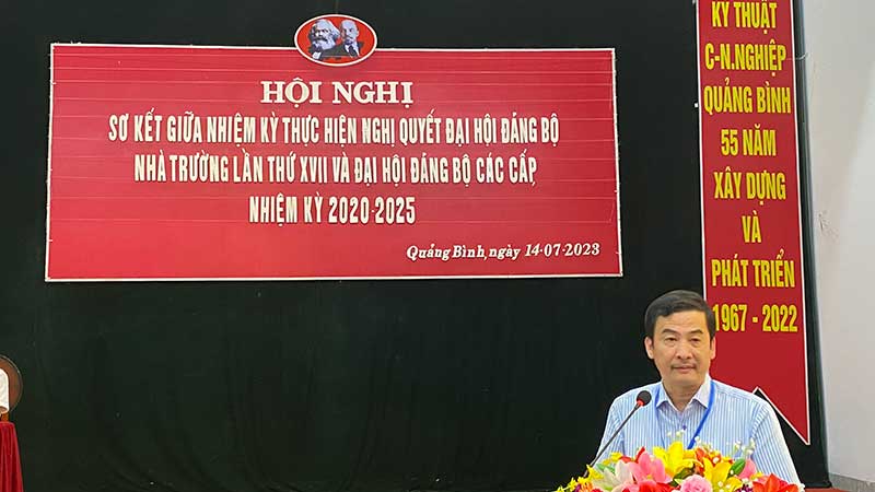 Hội nghị sơ kết giữa nhiệm kỳ thực hiện Nghị quyết Đại hội Đảng bộ Trường Cao đẳng Kỹ thuật Công - Nông nghiệp Quảng Bình, nhiệm kỳ 2020 - 2025